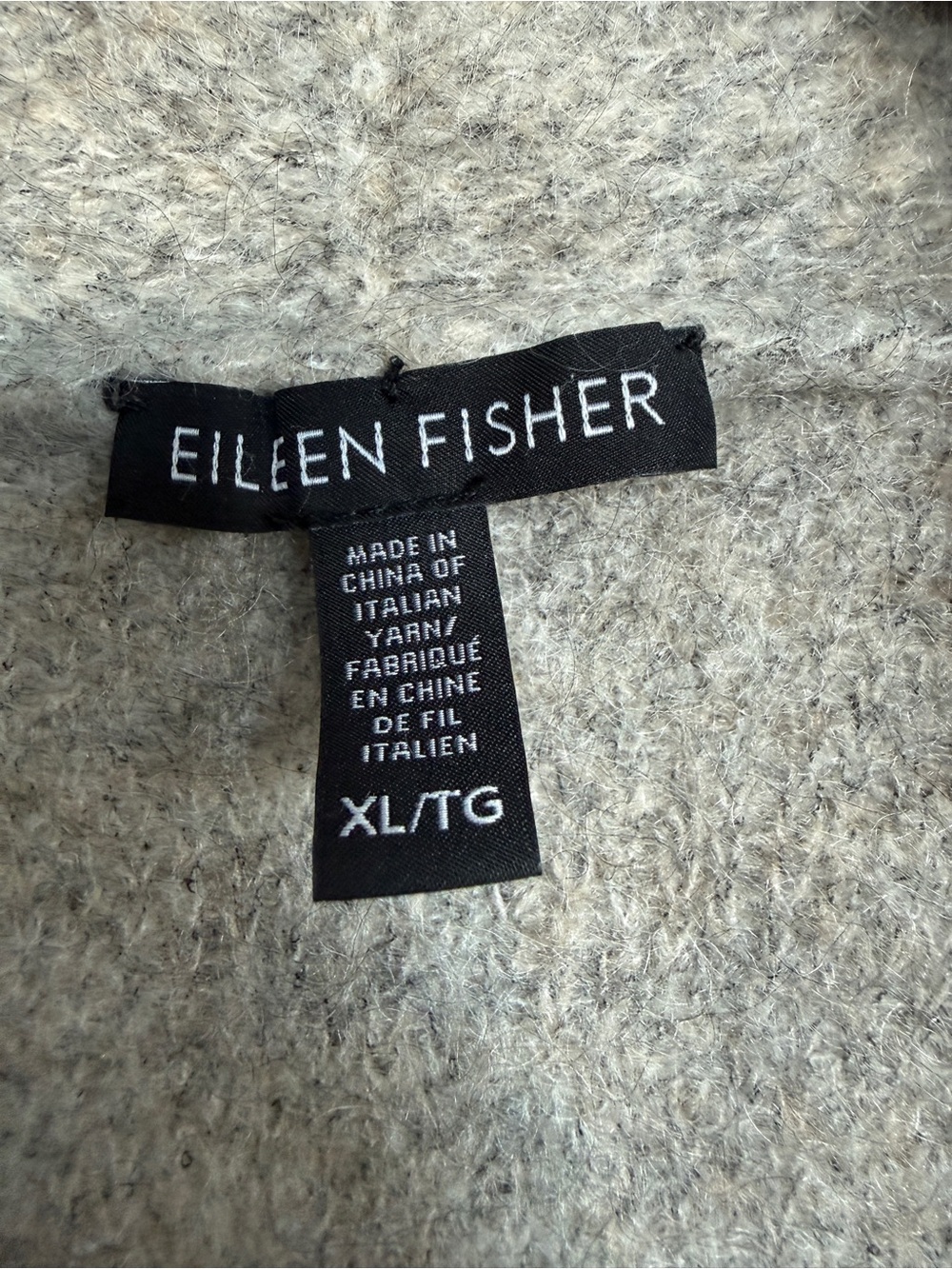 Eileen Fisher Gray Wool Open Cardigan Sweater - Picture 3 of 4